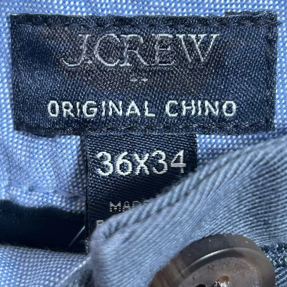 J Crew Pants Mens 36x34 Legacy Blue Athletic Slim Chino Casual Office CO401 NWT